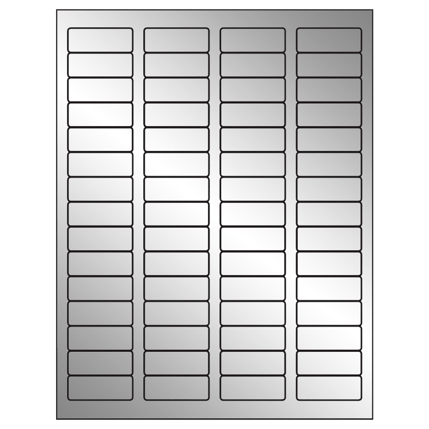 1.75" x 0.666" Silver Foil Rectangular Sheet Labels