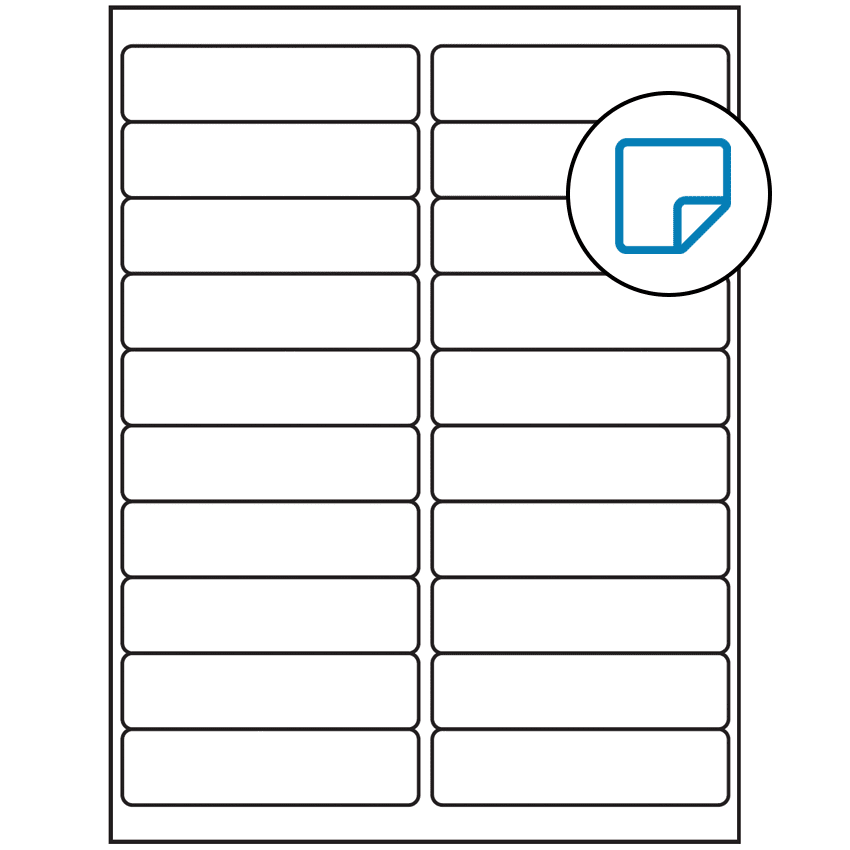 4" x 1" White Rectangular Sheet Labels - Removable Adhesive