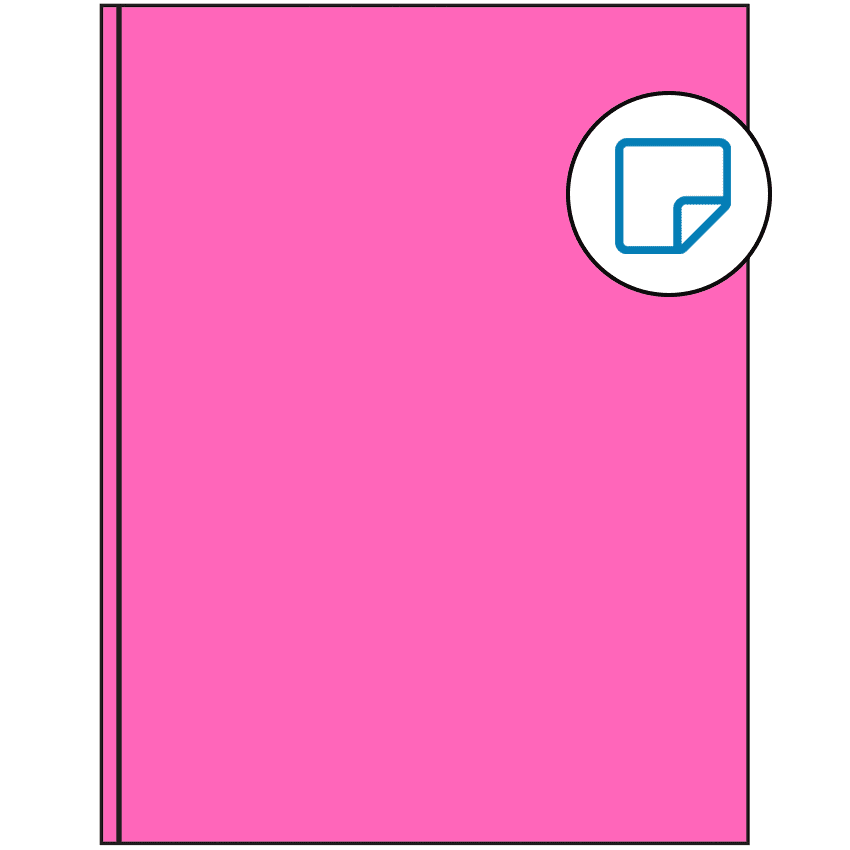 8.375" x 11" Fluorescent Pink Rectangular Sheet Labels - Removable Adhesive