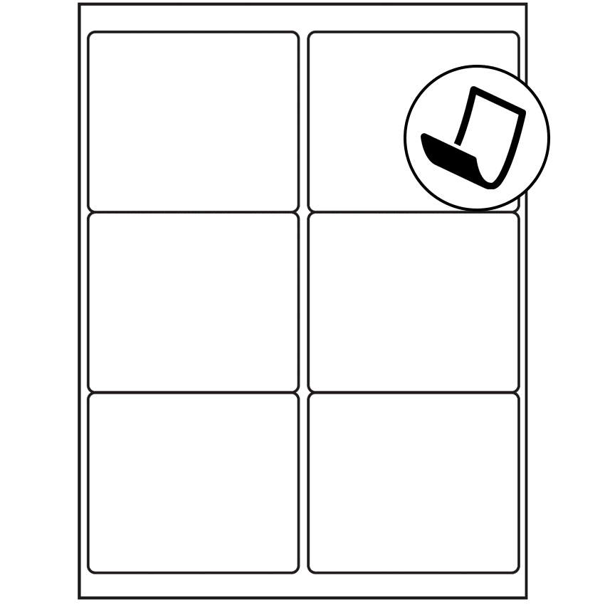 4" x 3.33" Blockout Rectangular Sheet Labels (6-UP)