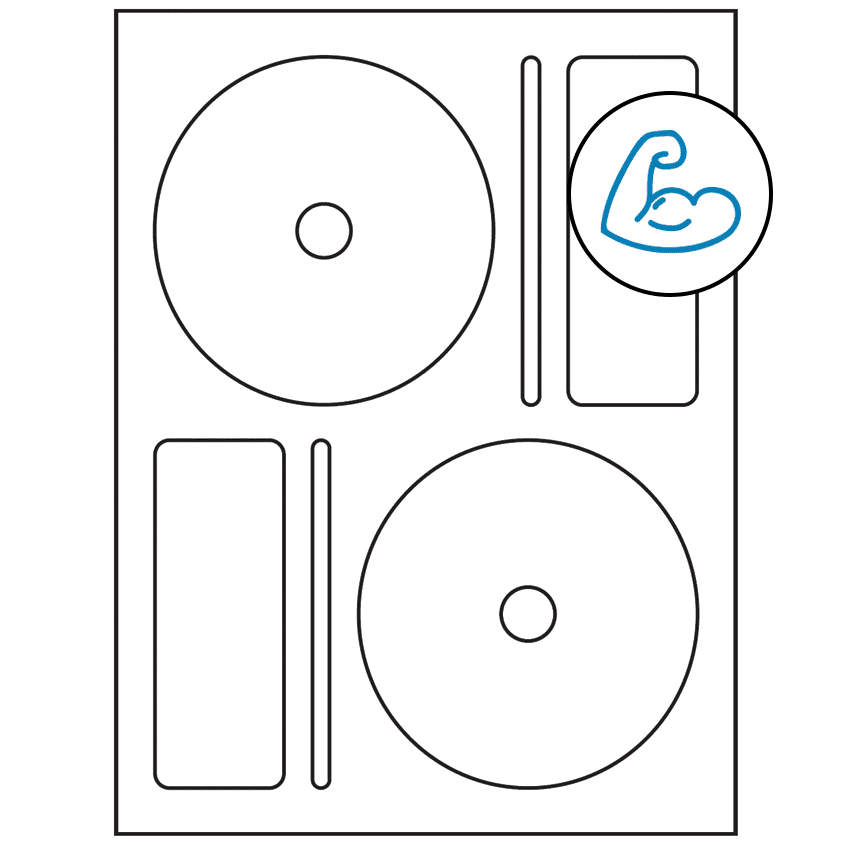 4.656" x 4.656" White Sheet Labels - Ultra Aggressive Adhesive