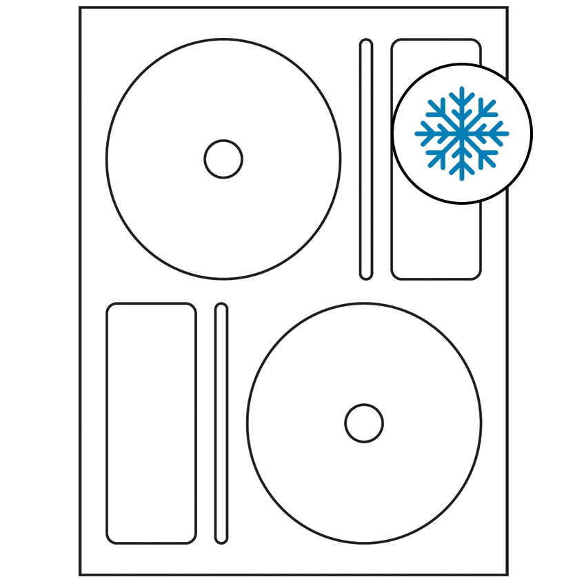 4.656" x 4.656" White Sheet Labels - Freezer Grade Adhesive