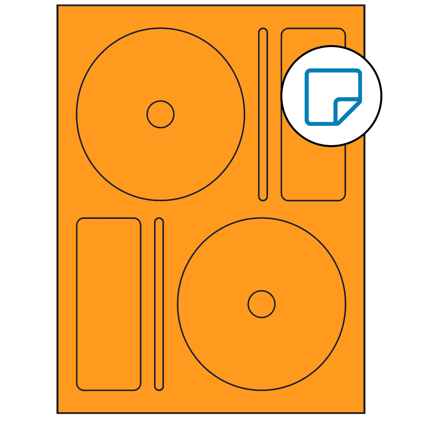 4.656" x 4.656" Fluorescent Orange Sheet Labels - Removable Adhesive