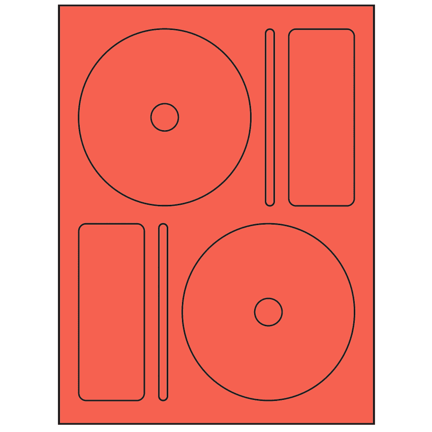 4.656" x 4.656" Red Sheet Labels