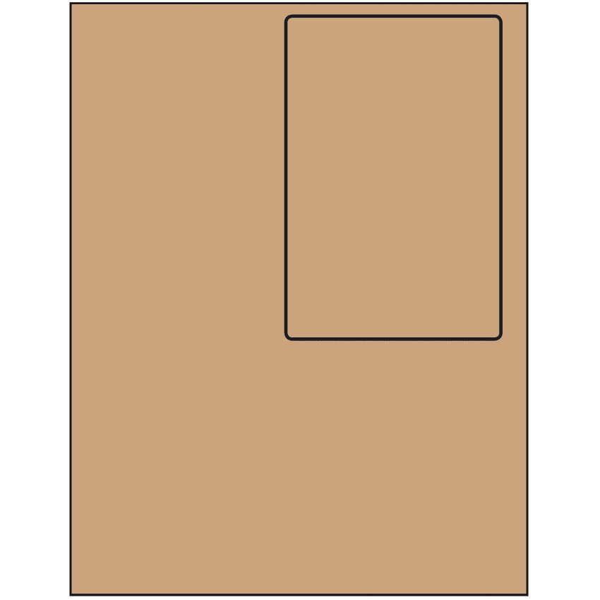 4" x 6" Brown Kraft Rectangular Sheet Labels