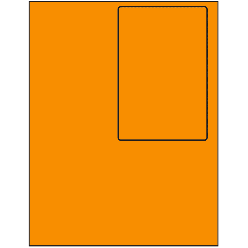 4" x 6" Fluorescent Orange Rectangular Sheet Labels