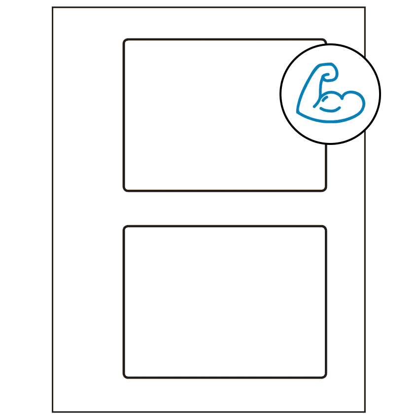 5.5" x 4.125" White Rectangular Sheet Labels - Ultra Aggressive Adhesive