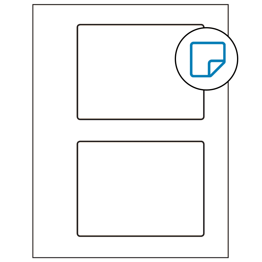 5.5" x 4.125" White Rectangular Sheet Labels - Removable Adhesive