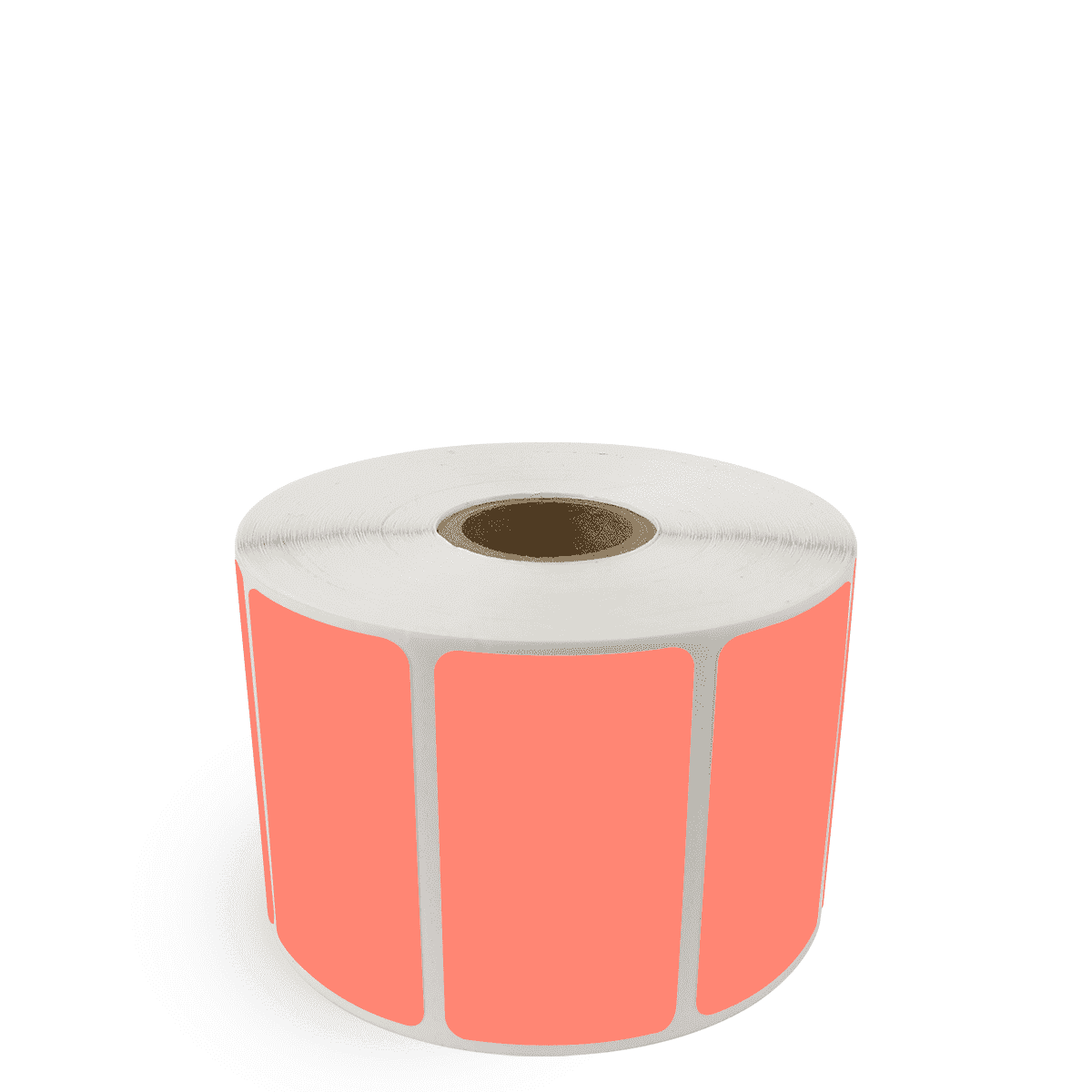 2.25" x 1.25" Fluorescent Red - Direct Thermal Labels - 1" Core - Removable Adhesive