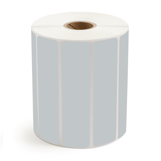 4" x 1" Gray - Thermal Transfer Labels - 1" Core - Freezer Grade Adhesive