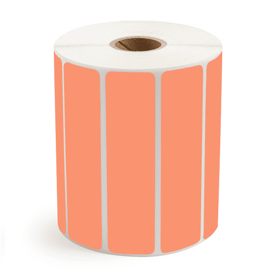 4" x 1" Orange - Direct Thermal Labels - 1" Core - Freezer Grade Adhesive