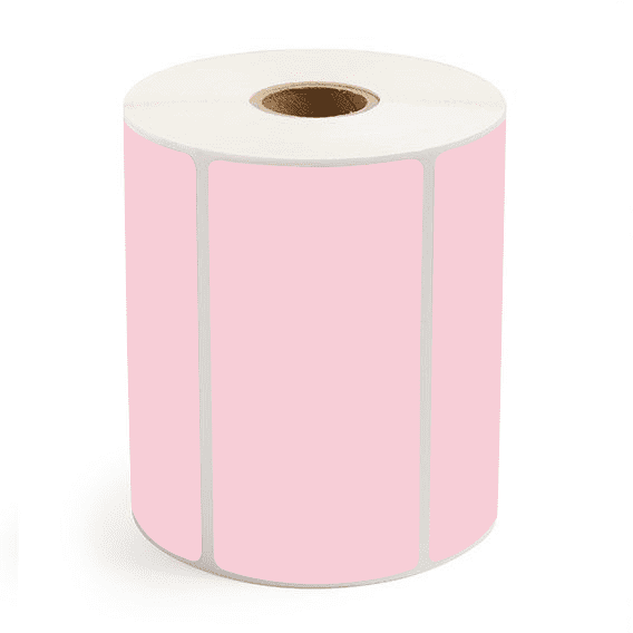 4" x 2" Pink - Thermal Transfer Labels - 1" Core