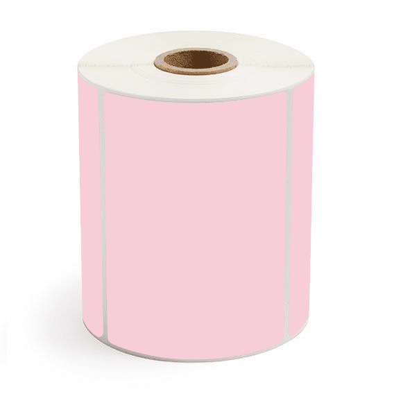 4" x 3" Pink - Thermal Transfer Labels - 1" Core - Acrylic
