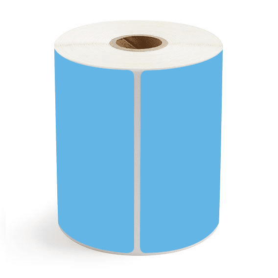 4" x 6.5" Dark Blue - Thermal Transfer Labels - 1" Core - Freezer Grade Adhesive