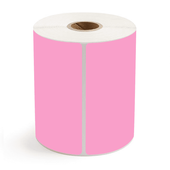 4" x 5" Hot Pink - Direct Thermal Labels - 1" Core - Acrylic