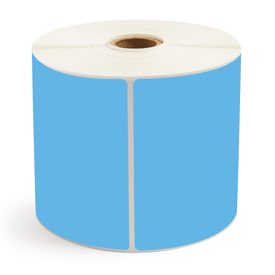 4" x 6" Dark Blue - Direct Thermal Labels - 1" Core / 5" Outer Diameter - Freezer Grade Adhesive