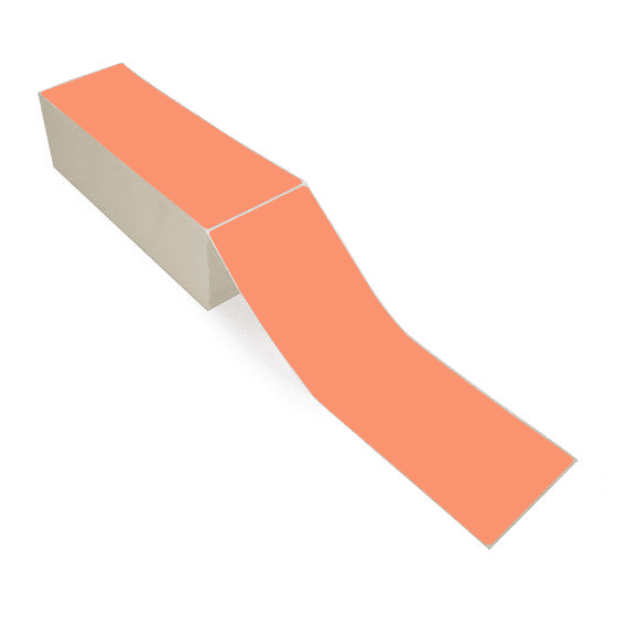 4" x 12" Orange - Thermal Transfer Labels - Fanfold - Freezer Grade Adhesive