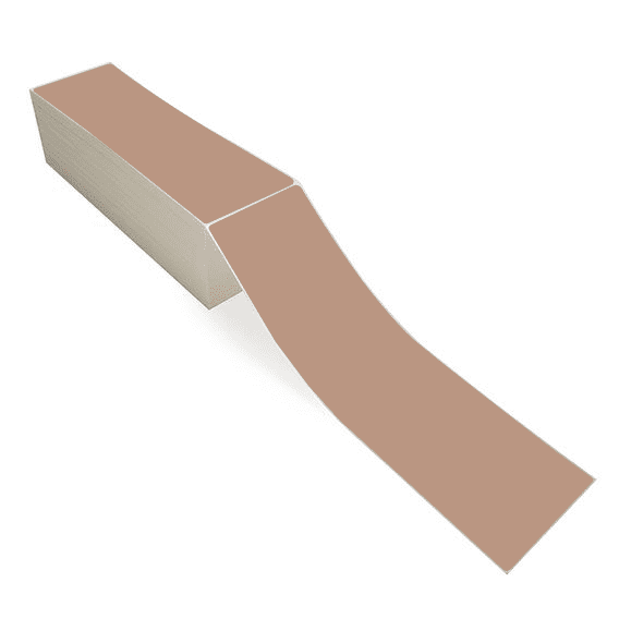 4" x 13" Brown - Direct Thermal Labels - Fanfold - Acrylic