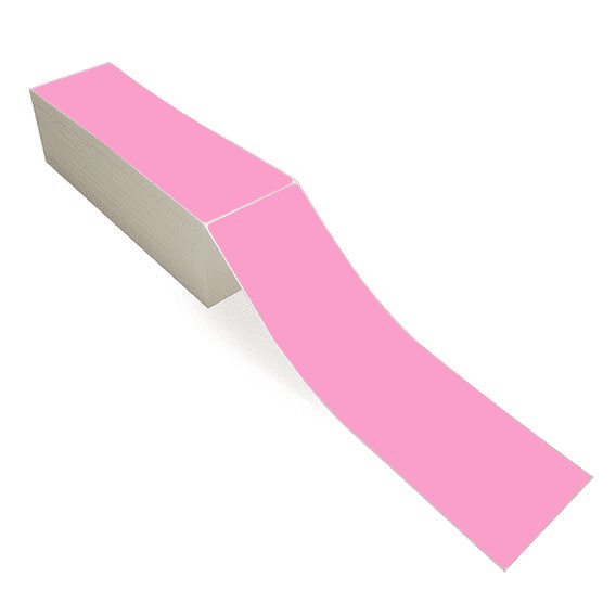 4" x 13" Hot Pink - Direct Thermal Labels - Fanfold - Freezer Grade Adhesive
