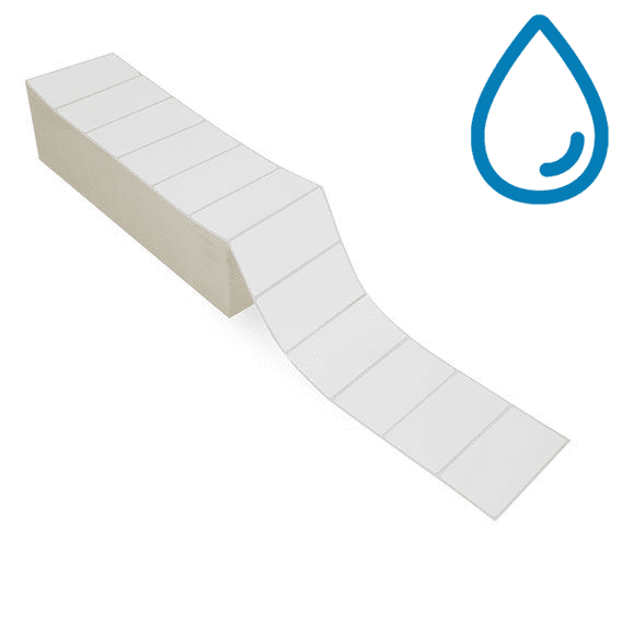 4" x 2" Polypropylene - Direct Thermal Labels - Fanfold - Freezer Grade Adhesive
