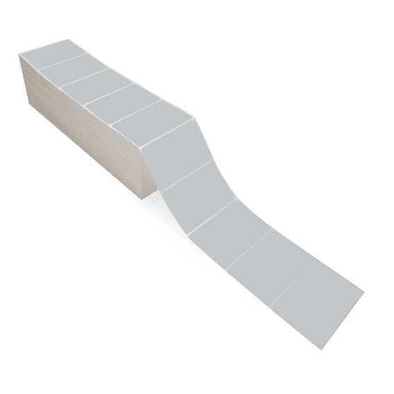 4" x 2.5" Gray - Thermal Transfer Labels - Fanfold - Freezer Grade Adhesive