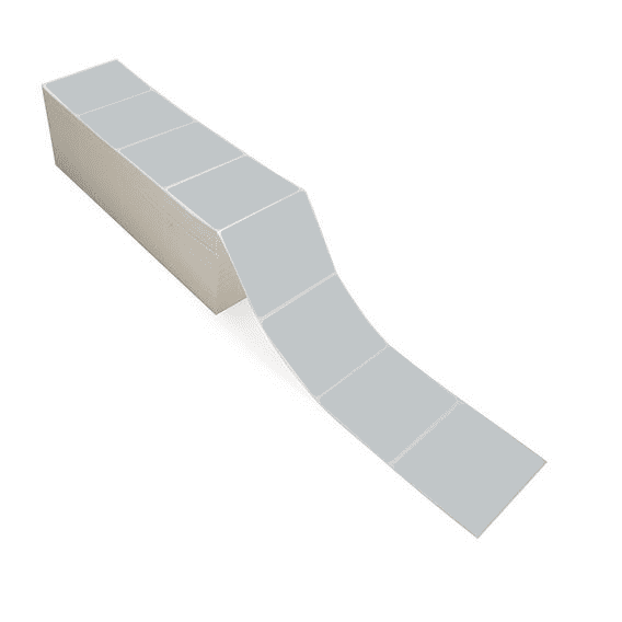 4" x 3" Gray - Thermal Transfer Labels - Fanfold - Removable Adhesive