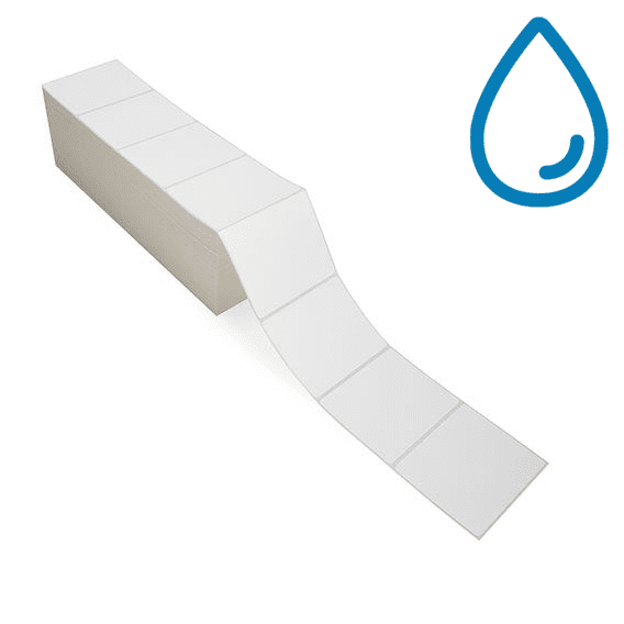 4" x 3" Polypropylene - Direct Thermal Labels - Fanfold - Acrylic