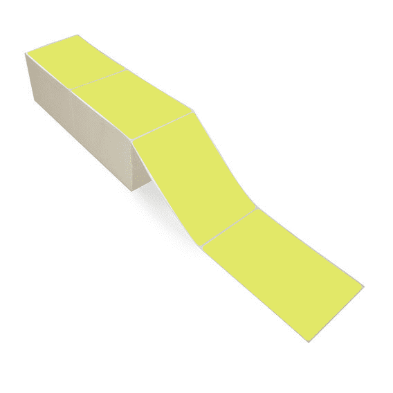 4" x 6" Chartreuse - Thermal Transfer Labels - Fanfold - Freezer Grade Adhesive