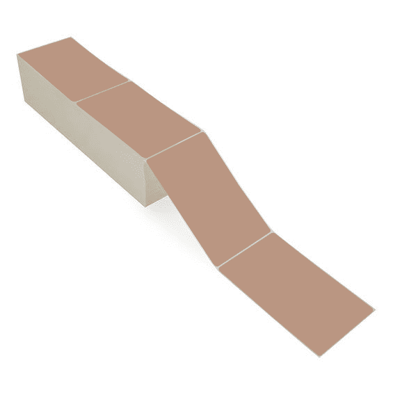 4" x 6.5" Brown - Thermal Transfer Labels - Fanfold - Removable Adhesive