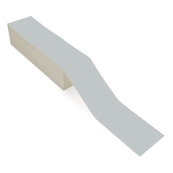 4" x 6.5" Gray - Direct Thermal Labels - Fanfold - Removable Adhesive
