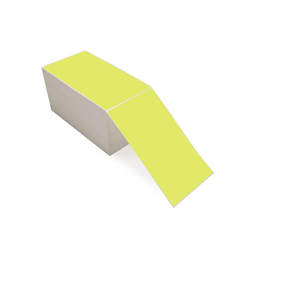 4" x 7" Chartreuse - Thermal Transfer Labels - Fanfold - Freezer Grade Adhesive