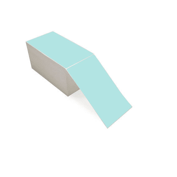 4" x 7" Green - Thermal Transfer Labels - Fanfold - Freezer Grade Adhesive