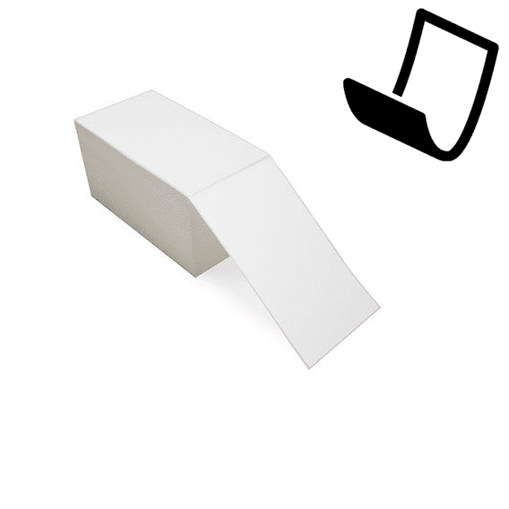 4" x 7" Blockout - Thermal Transfer Labels - Fanfold - Freezer Grade Adhesive