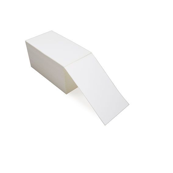4" x 7" White - Thermal Transfer Labels - Fanfold - Acrylic