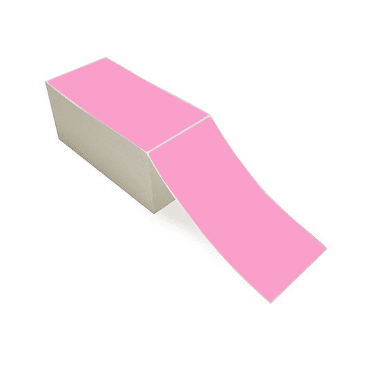 4" x 8" Hot Pink - Thermal Transfer Labels - Fanfold - Acrylic