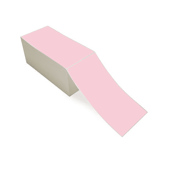 4" x 8" Pink - Thermal Transfer Labels - Fanfold - Freezer Grade Adhesive