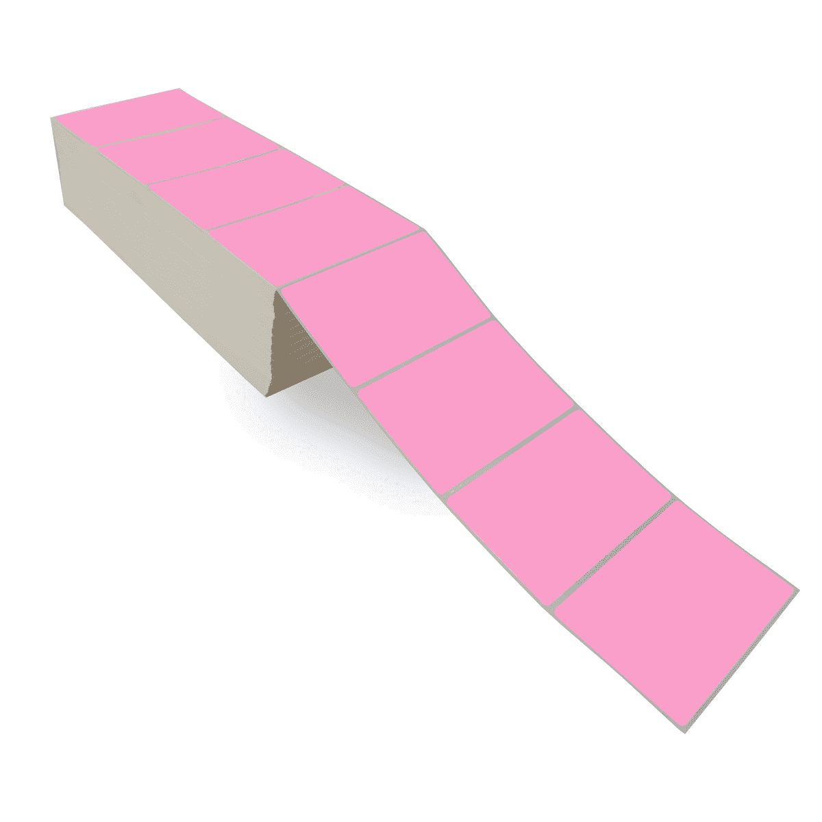 5" x 3" Hot Pink - Thermal Transfer Labels - Fanfold - Freezer Grade Adhesive