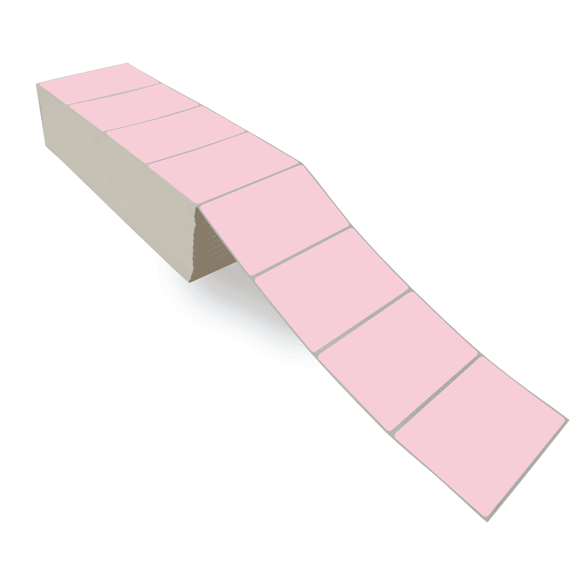 5" x 3" Pink - Thermal Transfer Labels - Fanfold - Freezer Grade Adhesive