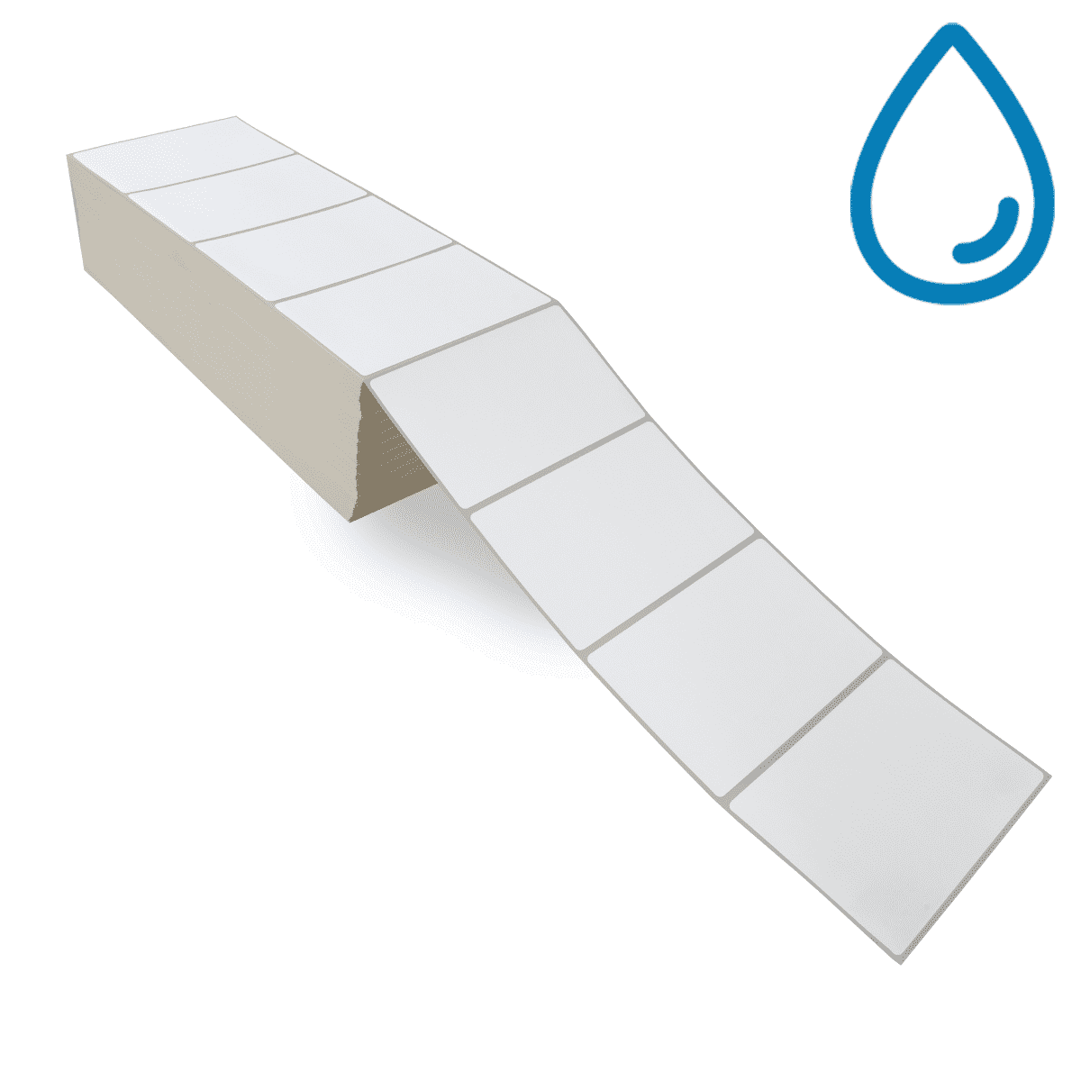 5" x 3" Polypropylene - Direct Thermal Labels - Fanfold - Freezer Grade Adhesive