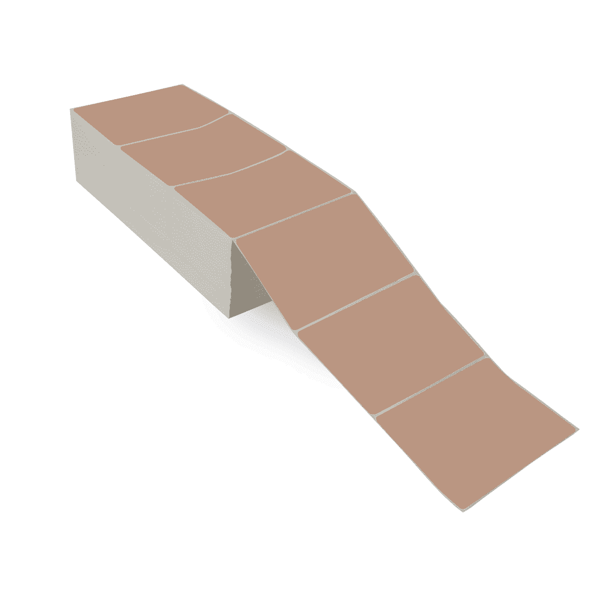 6" x 4" Brown - Thermal Transfer Labels - Fanfold - Removable Adhesive