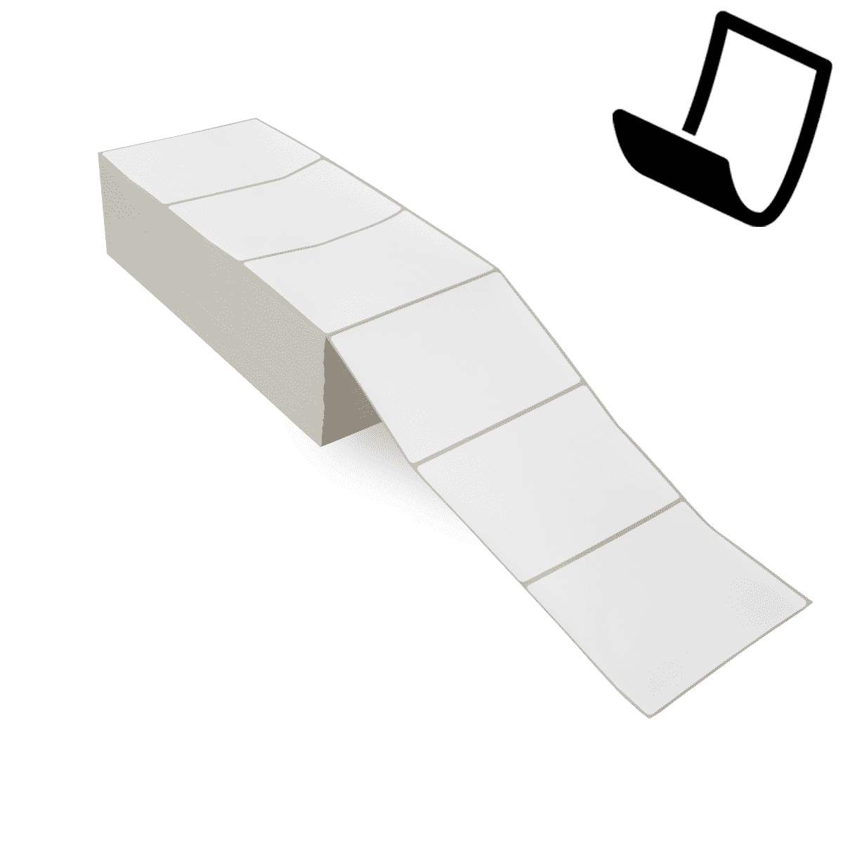 6" x 4" Blockout - Thermal Transfer Labels - Fanfold - Freezer Grade Adhesive