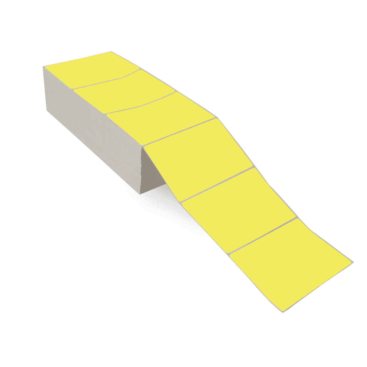 6" x 4" Yellow - Direct Thermal Labels - Fanfold - Acrylic