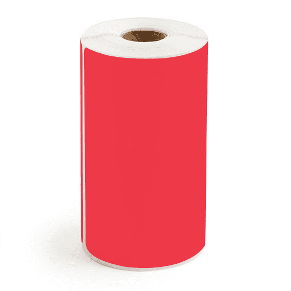 4" x 2.5" Red - Direct Thermal Labels - 0.75" Core - Removable Adhesive