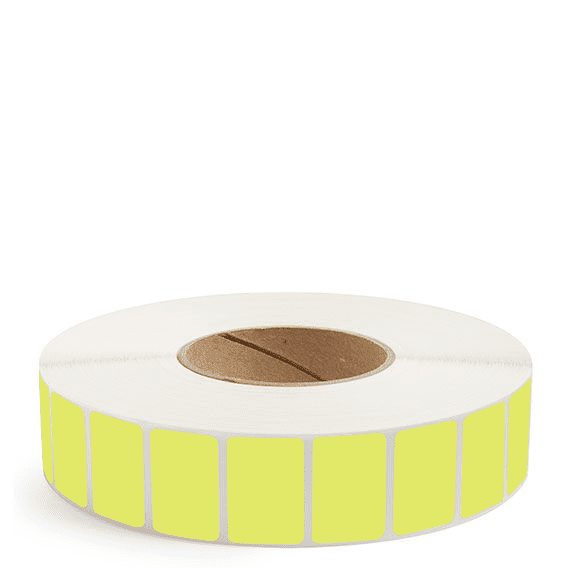 1.5" x 1" Chartreuse - Thermal Transfer Labels - 3" Core - Freezer Grade Adhesive