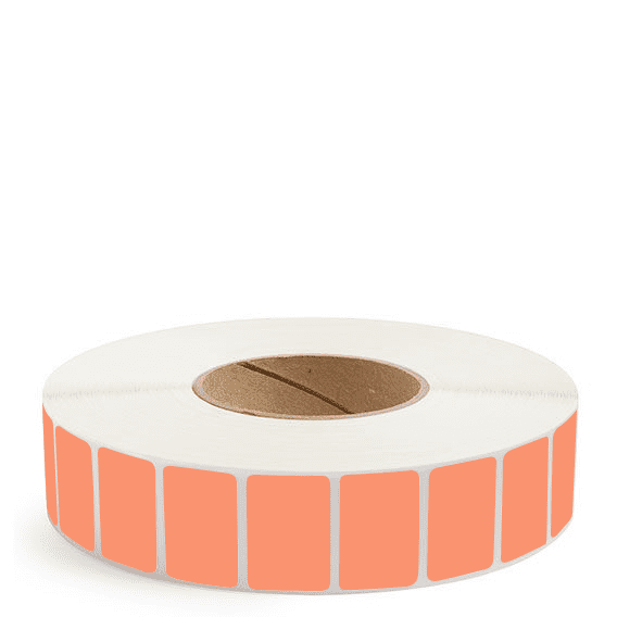 1.5" x 1" Orange - Direct Thermal Labels - 3" Core - Freezer Grade Adhesive