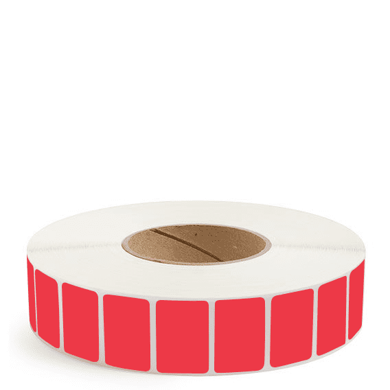 1.5" x 1" Red - Thermal Transfer Labels - 3" Core - Acrylic