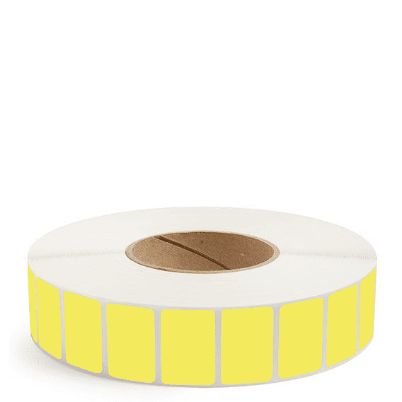 1.5" x 1" Yellow - Thermal Transfer Labels - 3" Core - Freezer Grade Adhesive