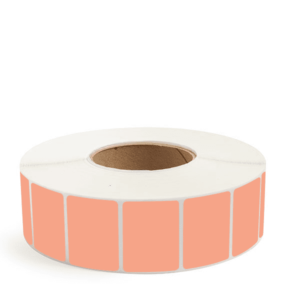 2" x 1.5" Fluorescent Orange - Direct Thermal Labels - 3" Core - Acrylic