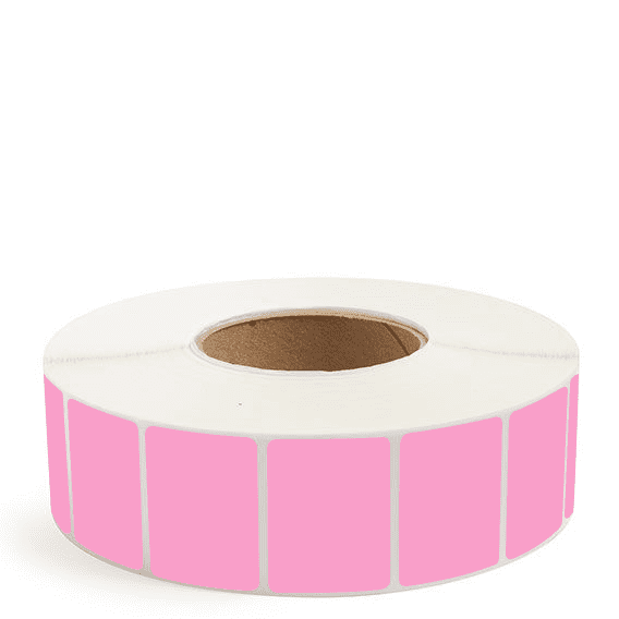 2" x 1.5" Hot Pink - Direct Thermal Labels - 3" Core - Acrylic