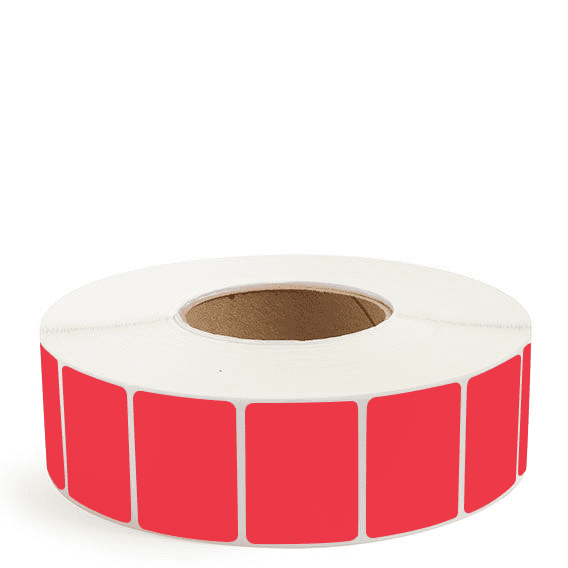 2" x 1.5" Red - Direct Thermal Labels - 3" Core - Freezer Grade Adhesive